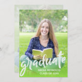 2025年シンプル写真卒業パーティーのクラス 招待状 (正面/裏面)