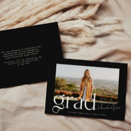 2025年シンプル卒業の白黒クラス 案内状