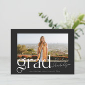 2025年シンプル卒業の白黒クラス 案内状 (スタンド正面)