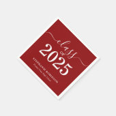 2025年シンプル卒業の赤白組 スタンダードカクテルナプキン (角)
