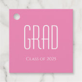 2025年シンプル卒業パーティーかわいいピンク フェイバータグ (正面)