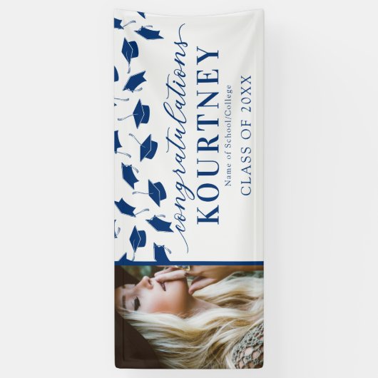 2025年シンプル卒業フォトバナー 横断幕 (縦)