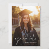 2025年シンプル卒業写真の発表と招待状 招待状 (正面)