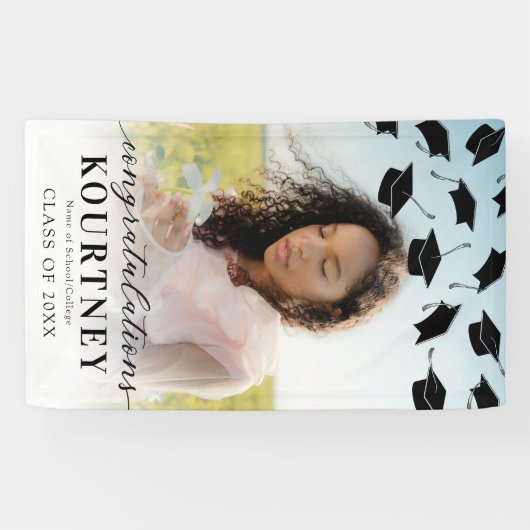 2025年シンプル卒業写真 横断幕 (横)