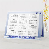 2025年シンプル折りカードと可愛いカレンダー カード (黄色い花)