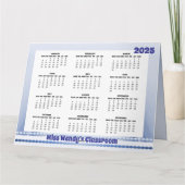 2025年シンプル折りカードと可愛いカレンダー カード (裏面)