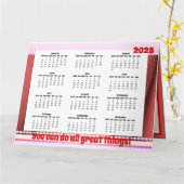 2025年シンプル折りカードと可愛いカレンダー カード (黄色い花)