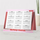 2025年シンプル折りカードと可愛いカレンダー カード (裏面)