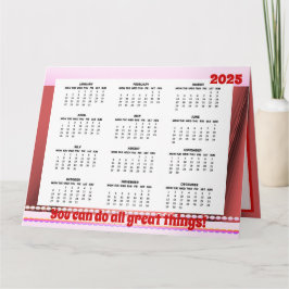 2025年シンプル折りカードと可愛いカレンダー カード