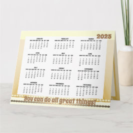 2025年シンプル折りカードと可愛いカレンダー カード