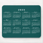 2025年シンプル暦青 – 緑と白 マウスパッド (正面)