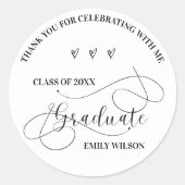 2025年スタイリッシュ授業ありがとうスクリプト卒業 ラウンドシール (正面)