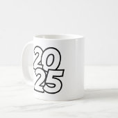 2025年スタイリッシュ新お祝いデザイン（モードあり） コーヒーマグカップ (正面左)