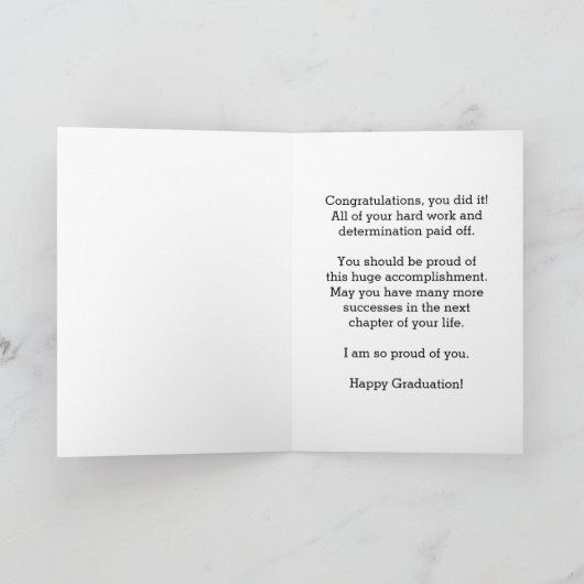 2025年ストライプの卒業ピンククラス カード (内部)