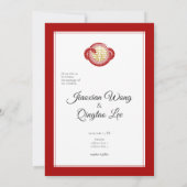 2025年スネークイヤー中国のダブル結婚ハピネス 招待状 (裏面)