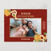 2025年スネークフラワー中国のレッド新年 シーズンポストカード (正面)