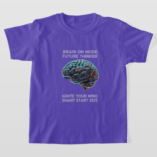 2025年スマートスタート "頭脳を燃やせ" 子供スクール Tシャツ (レイダウン)