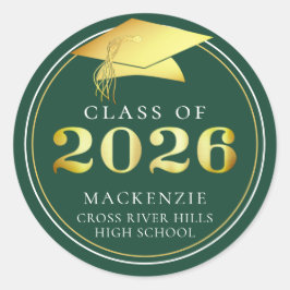 2025年ダークグリーンエレガント金ゴールドのクラスパーソナライズされた ラウンドシール