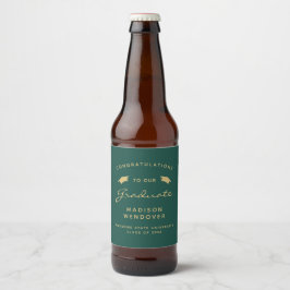 2025年ダークグリーンゴールドスクリプトキャップ卒業 ビールラベル