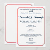 2025年トランプ大統領就任パーティー 招待状 (正面/裏面)