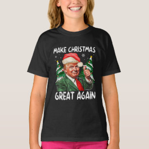 2025年トランプ氏を支持するサンタクロース クリスマスをもう一度偉大に Tシャツ