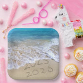 2025年トロピカルビーチ新年パーティー ペーパープレート (パーティー)