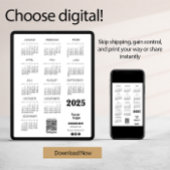 2025年ドイツ語カレンダー フルイヤーカレンダー QRコード付き 招待状