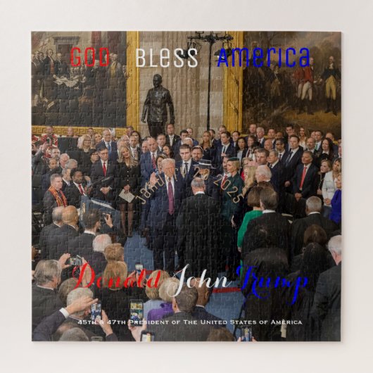 2025年ドナルド・トランプが就任の宣誓を果たす ジグソーパズル (縦)