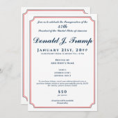 2025年ドナルド・トランプ大統領就任式パーティー 招待状 (正面/裏面)
