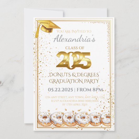 2025年ドーナツと度卒業招待状 招待状 (正面)