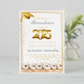 2025年ドーナツと度卒業招待状 箔招待状 (立ち正面)