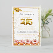 2025年ドーナツと度卒業招待状 箔招待状 (立ち正面)