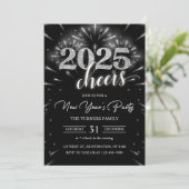 2025年ニューイヤーパーティー シルバー モダン 招待状 (スタンド正面)