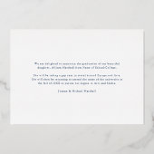 2025年ネイビーシルバー卒業発表カード 箔招待状 (裏面)