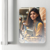 2025年ネイビーブルーゴールド卒業発表写真 マグネット