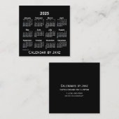 2025年ネオンホワイトカレンダーバイジャンツ スクエア名刺 (正面/裏面)