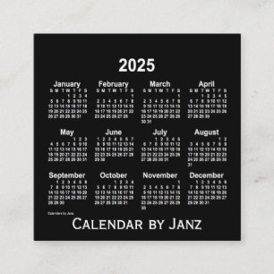 2025年ネオンホワイトカレンダーバイジャンツ スクエア名刺