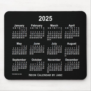 2025年ネオンホワイトカレンダーバイジャンツ マウスパッド