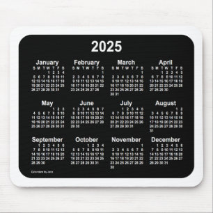 2025年ネオンホワイトカレンダー(1月25日) マウスパッド