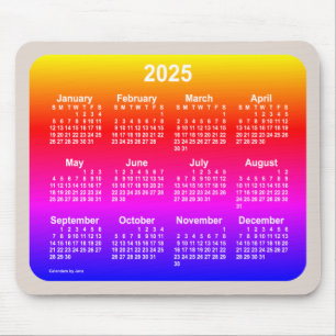 2025年ネオンレインボーカレンダー(1月25日) マウスパッド