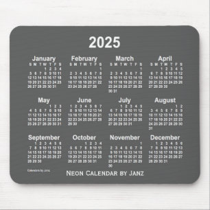 2025年ネオン・チャコールカレンダー(Janz) マウスパッド