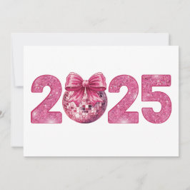 2025年ハッピーニューイヤーディスコボールピンクリボン シーズンカード