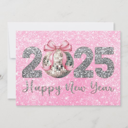 2025年ハッピーニューイヤーディスコボールピンクリボン シーズンカード (正面)