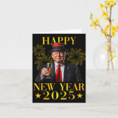 2025年ハッピーニューイヤー面白トランプ新年新アメリカ カード (黄色い花)