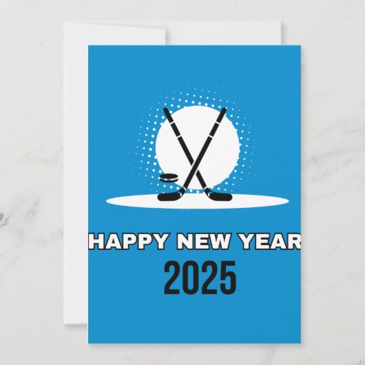 2025年ハッピー・ニューイヤー・ホッケー・ホリデーカード シーズンカード (正面)