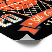 2025年バスケットボール卒業8年生をキャッチ ポスター (角)