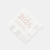 2025年バラエレガント金ゴールドカスタム卒業 縁ありカクテルナプキン (角)