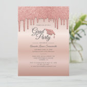 2025年バラ金ゴールドグリッタードリップ卒業パーティー 招待状 (スタンド正面)