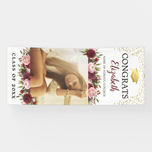 2025年バーガンディ卒業ドアのクラス 横断幕 (横)