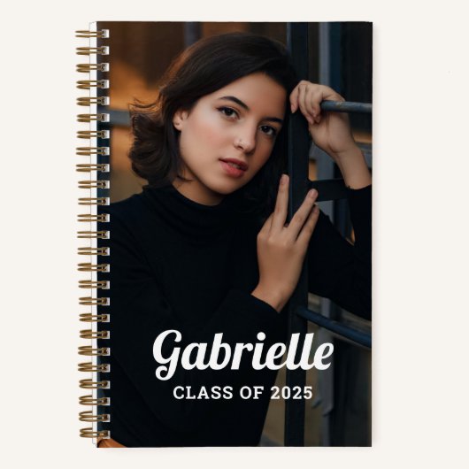 2025年パーソナライズされたクラス白卒業写真 ノートブック (正面)